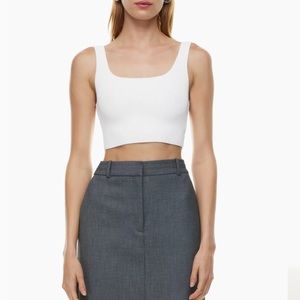 Baboon Sculpt Knit Squareneck Cropped Tank - size S